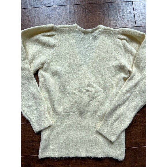 Something Navy Alpaca Knit Cream Puff Sleeves Sweater Women’s M - Picture 6 of 7